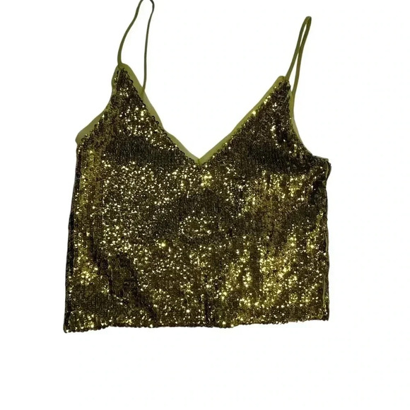 LE SUPERBE Lila Sequin Cami in Green Size XS - Picture 13 of 13